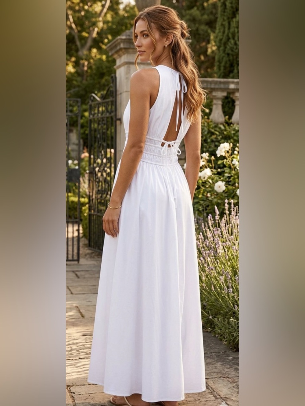 Jessica Simpson White Maxi Skirt with Elastic Waist